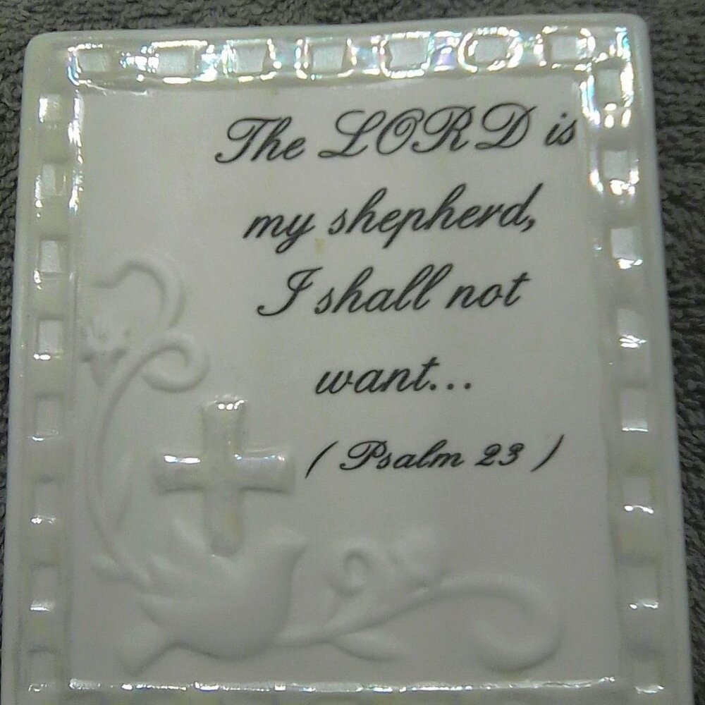 Tile with stand, Psalm 23 The Lord is My Shepard...decor ceramic